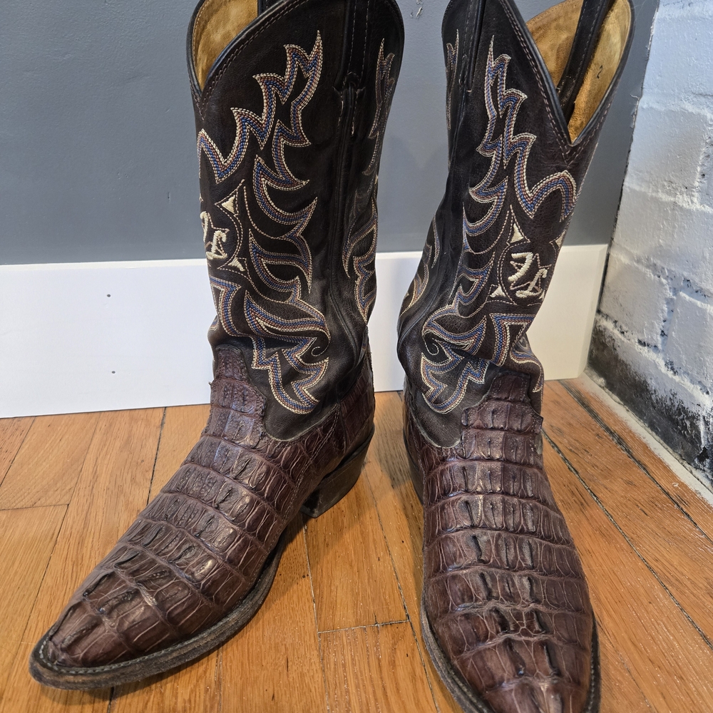 Men's Brown Genuine Caiman Boots